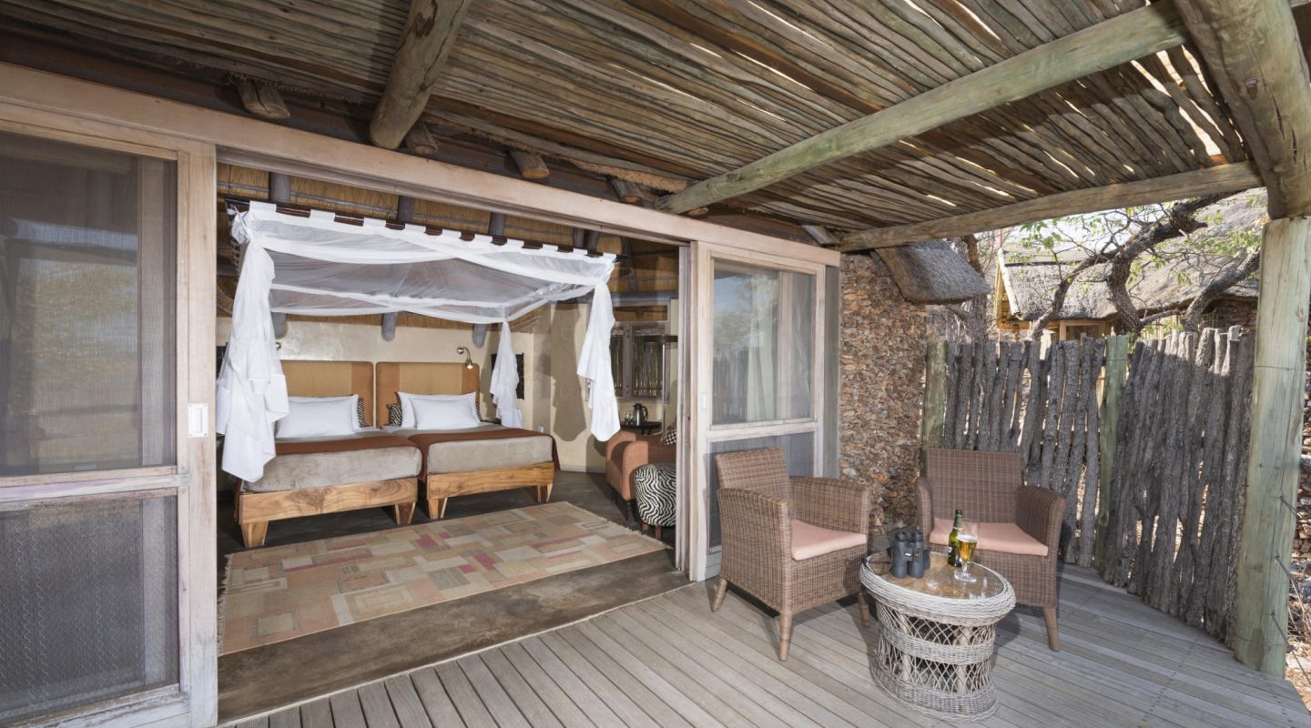 A bedroom at Ongava Lodge in Etosha National Park