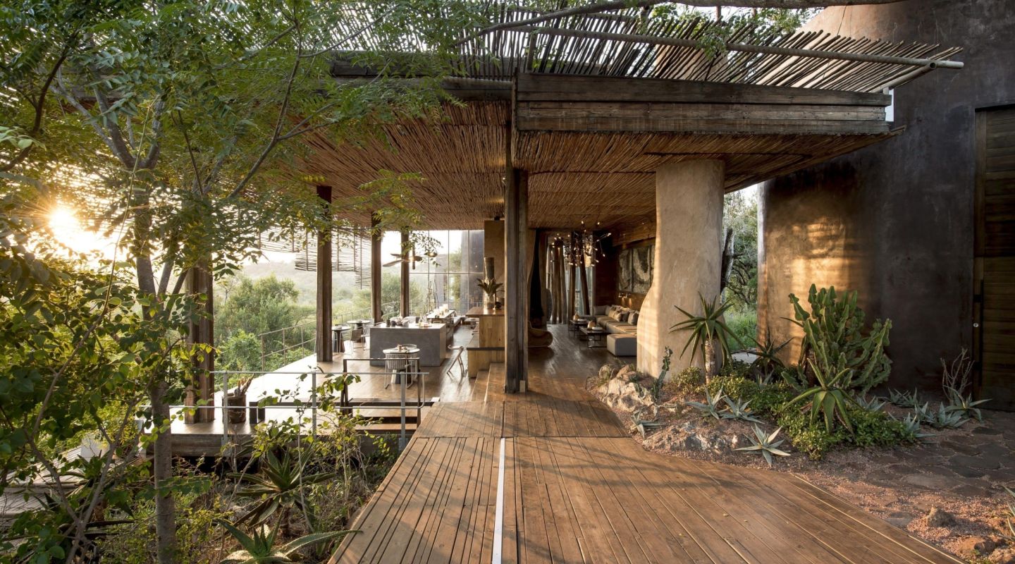 Modern design of Singita Lebombo Lodge in South Africa's wilderness