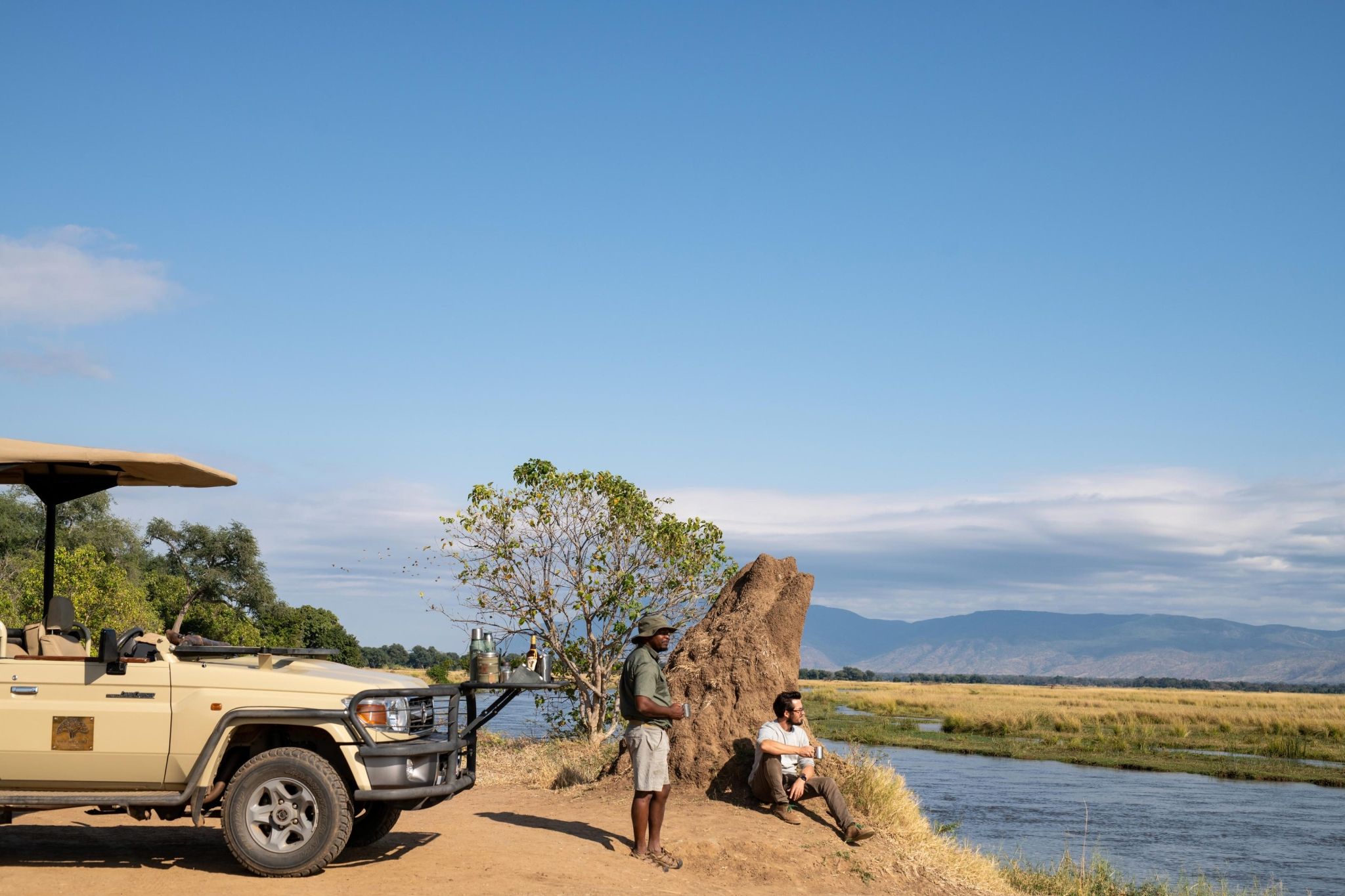 Morning Coffee at Mana River at Mana Pools National Park